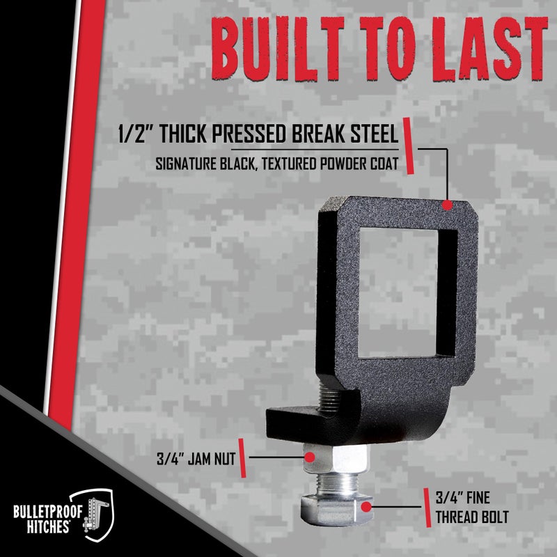 BulletProof Hitches - 2"" Anti Rattle Hitch Clamp - Anti Rattle Hitch Tightener for 2 Inch Hitches - Hitch Stabilizer with Black Textured Powder Coat - Image 3